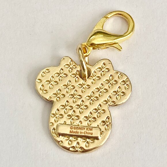 Disney Minnie Mouse Clip On Charm Red Bow Dots Enamel Zipper Pull Purse GoldTone - Picture 4 of 7